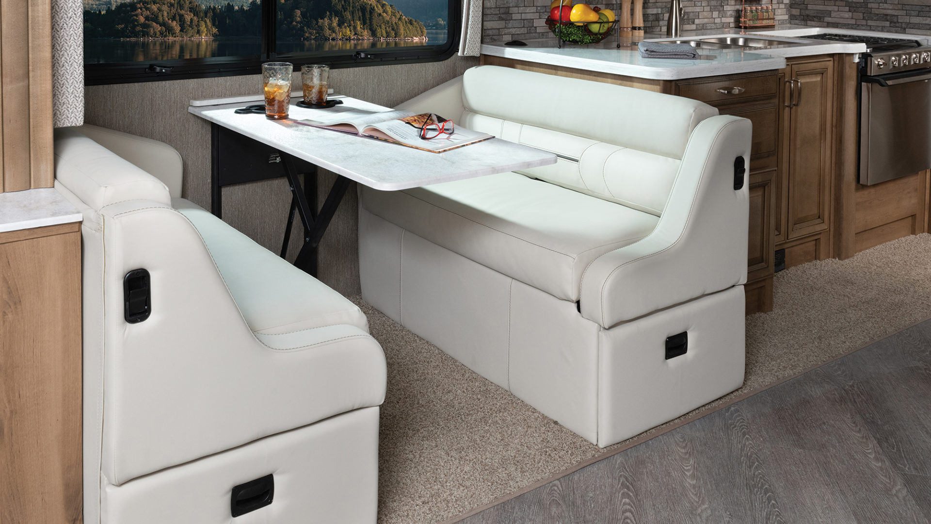 Vacationer35P Waterfront Decor with Nutmeg Cabinetry
