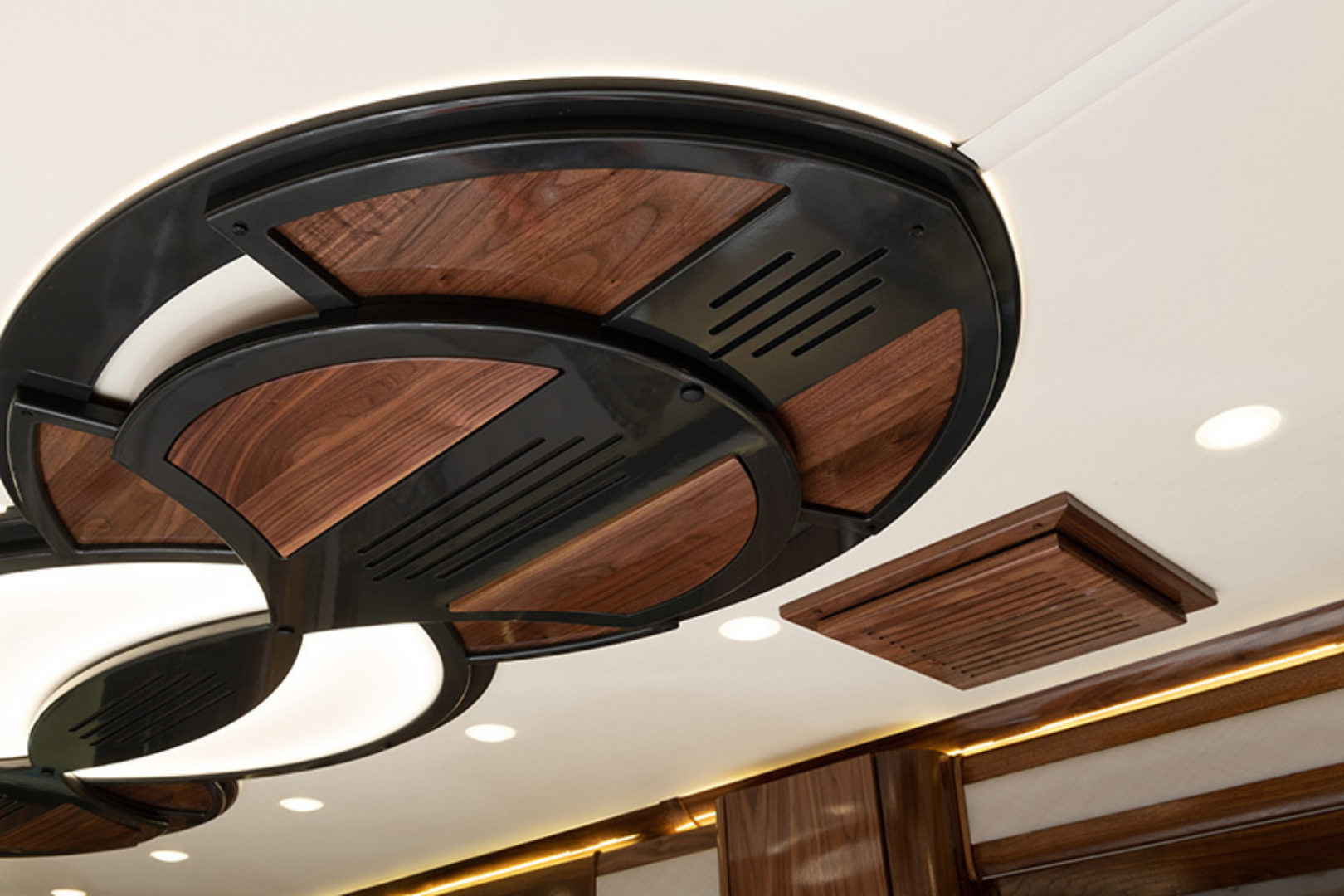2020 American Eagle shown in Inspiration interior decor with American Black Walnut cabinetry