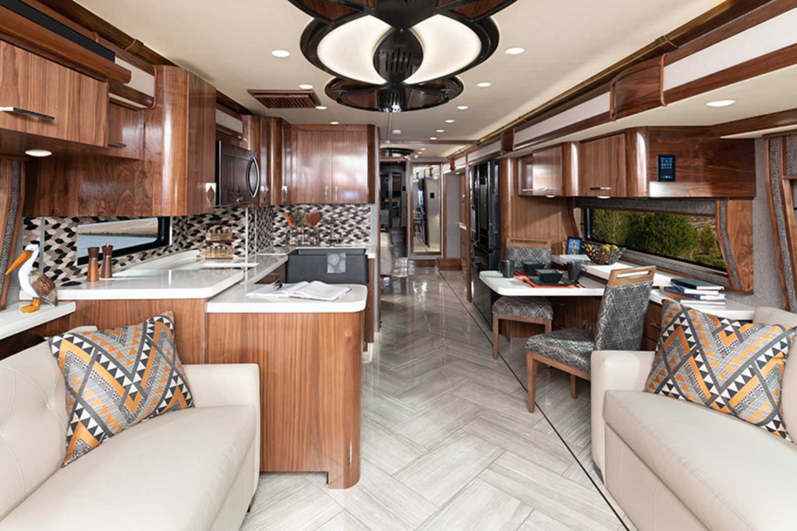 2020 American Eagle shown in Inspiration interior decor with American Black Walnut cabinetry.